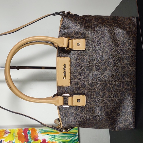 Calvin Klein Signature Monogram Satchel - Picture 2 of 13